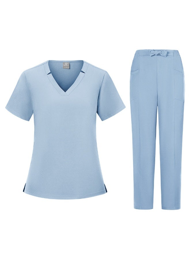 Women's Elastic Doctor Nurse Surgical Gown Work Clothes - Image 2